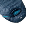 Alpin Loacker kierrätetty muumiomainen makuupussi ultrakevyt tummansininen, untuvamakuupussi pieni pakkauskoko ja kestävä untuva